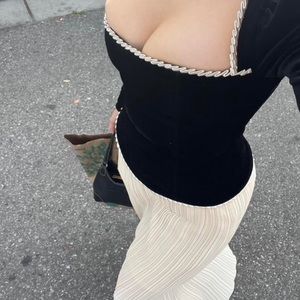 Black House of CB Noa velvet corset Size Small Perfect Condition, Never Worn